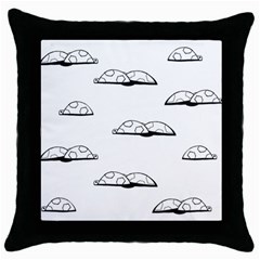 Turtle Throw Pillow Case (black) by ValentinaDesign