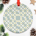 Vivid Check Geometric Pattern Ornament (Round) Front