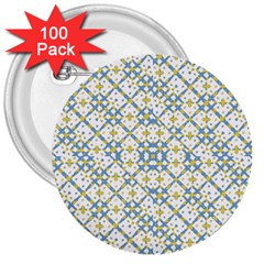 Vivid Check Geometric Pattern 3  Buttons (100 Pack)  by dflcprints