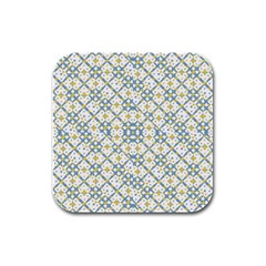 Vivid Check Geometric Pattern Rubber Square Coaster (4 Pack)  by dflcprints