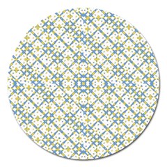 Vivid Check Geometric Pattern Magnet 5  (round) by dflcprints