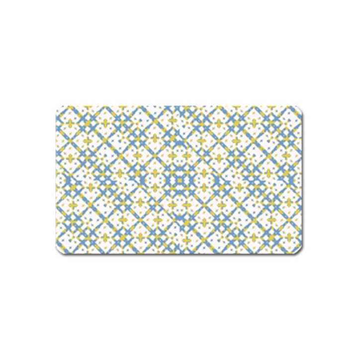 Vivid Check Geometric Pattern Magnet (Name Card)