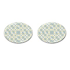 Vivid Check Geometric Pattern Cufflinks (oval) by dflcprints