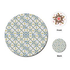 Vivid Check Geometric Pattern Playing Cards (round)  by dflcprints