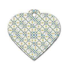 Vivid Check Geometric Pattern Dog Tag Heart (one Side) by dflcprints