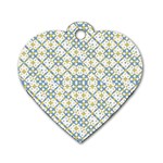 Vivid Check Geometric Pattern Dog Tag Heart (Two Sides) Front