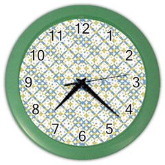 Vivid Check Geometric Pattern Color Wall Clocks by dflcprints