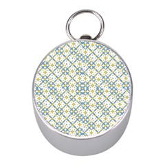 Vivid Check Geometric Pattern Mini Silver Compasses by dflcprints