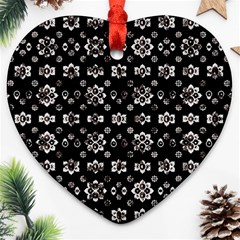 Dark Luxury Baroque Pattern Ornament (heart) by dflcprints