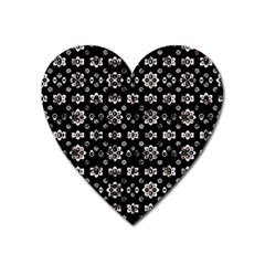 Dark Luxury Baroque Pattern Heart Magnet by dflcprints