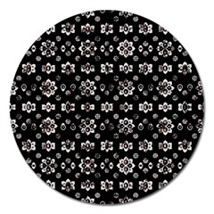 Dark Luxury Baroque Pattern Magnet 5  (round) by dflcprints