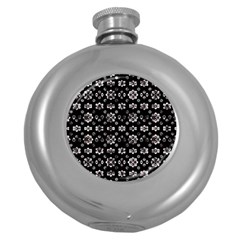 Dark Luxury Baroque Pattern Round Hip Flask (5 Oz) by dflcprints