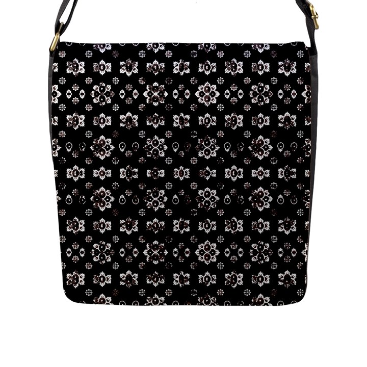 Dark Luxury Baroque Pattern Flap Messenger Bag (L) 