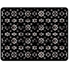 Dark Luxury Baroque Pattern Double Sided Fleece Blanket (medium)  by dflcprints