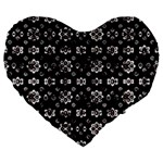 Dark Luxury Baroque Pattern Large 19  Premium Flano Heart Shape Cushions Front