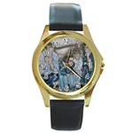 The Nobodies Round Gold Metal Watch Front