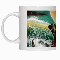 Tiger Shark White Mugs by redmaidenart