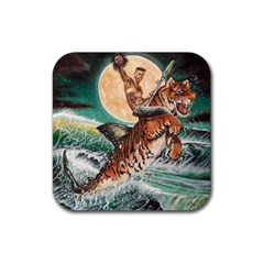 Tiger Shark Rubber Coaster (square)  by redmaidenart