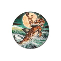 Tiger Shark Magnet 3  (round) by redmaidenart