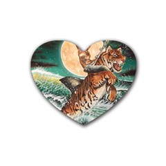 Tiger Shark Rubber Coaster (heart)  by redmaidenart