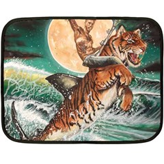 Tiger Shark Double Sided Fleece Blanket (mini)  by redmaidenart