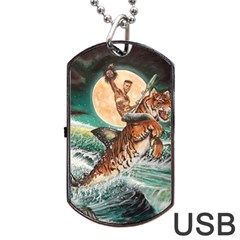 Tiger Shark Dog Tag Usb Flash (one Side) by redmaidenart