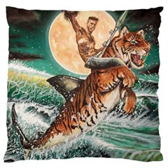 Tiger Shark Large Cushion Case (two Sides) by redmaidenart