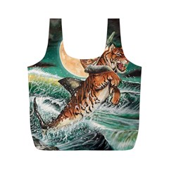 Tiger Shark Full Print Recycle Bags (m)  by redmaidenart