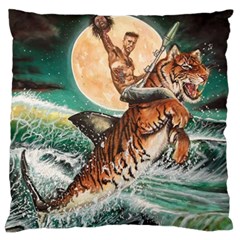 Tiger Shark Standard Flano Cushion Case (one Side) by redmaidenart