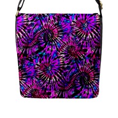 Purple Tie Dye Madness  Flap Messenger Bag (l)  by KirstenStar