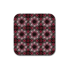 Oriental Ornate Pattern Rubber Coaster (square)  by dflcprints