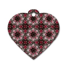 Oriental Ornate Pattern Dog Tag Heart (two Sides) by dflcprints