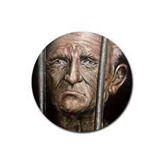 Old Man Imprisoned Rubber Round Coaster (4 Pack) 