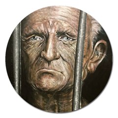 Old Man Imprisoned Magnet 5  (round) by redmaidenart