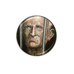 Old Man Imprisoned Hat Clip Ball Marker by redmaidenart