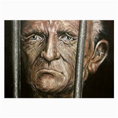 Old Man Imprisoned Large Glasses Cloth by redmaidenart