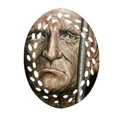 Old Man Imprisoned Oval Filigree Ornament (two Sides)