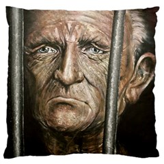 Old Man Imprisoned Large Cushion Case (one Side) by redmaidenart