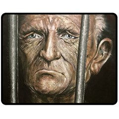 Old Man Imprisoned Double Sided Fleece Blanket (medium)  by redmaidenart