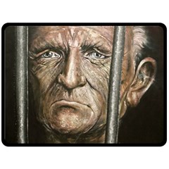 Old Man Imprisoned Double Sided Fleece Blanket (large) 