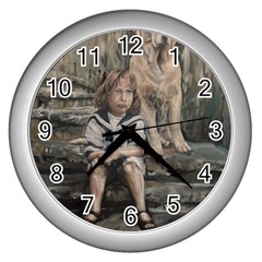 An Old Friend Wall Clocks (silver)  by redmaidenart