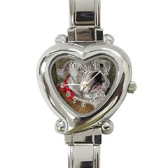 Dog Portrait Heart Italian Charm Watch by redmaidenart