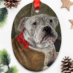 Dog Portrait Oval Ornament (two Sides) by redmaidenart