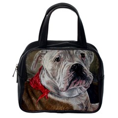 Dog Portrait Classic Handbags (one Side) by redmaidenart