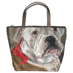 Dog Portrait Bucket Bags by redmaidenart