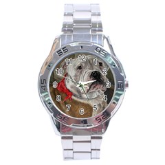 Dog Portrait Stainless Steel Analogue Watch