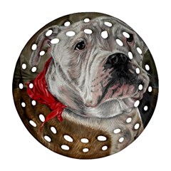 Dog Portrait Round Filigree Ornament (two Sides)