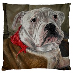 Dog Portrait Standard Flano Cushion Case (one Side) by redmaidenart