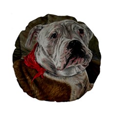 Dog Portrait Standard 15  Premium Flano Round Cushions by redmaidenart