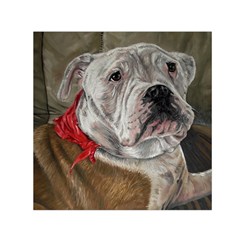 Dog Portrait Small Satin Scarf (square) by redmaidenart